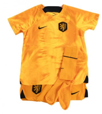 Maillot de foot Pays-Bas Domicile enfant Monde 2022 Manches Courte (+ pantalon court)